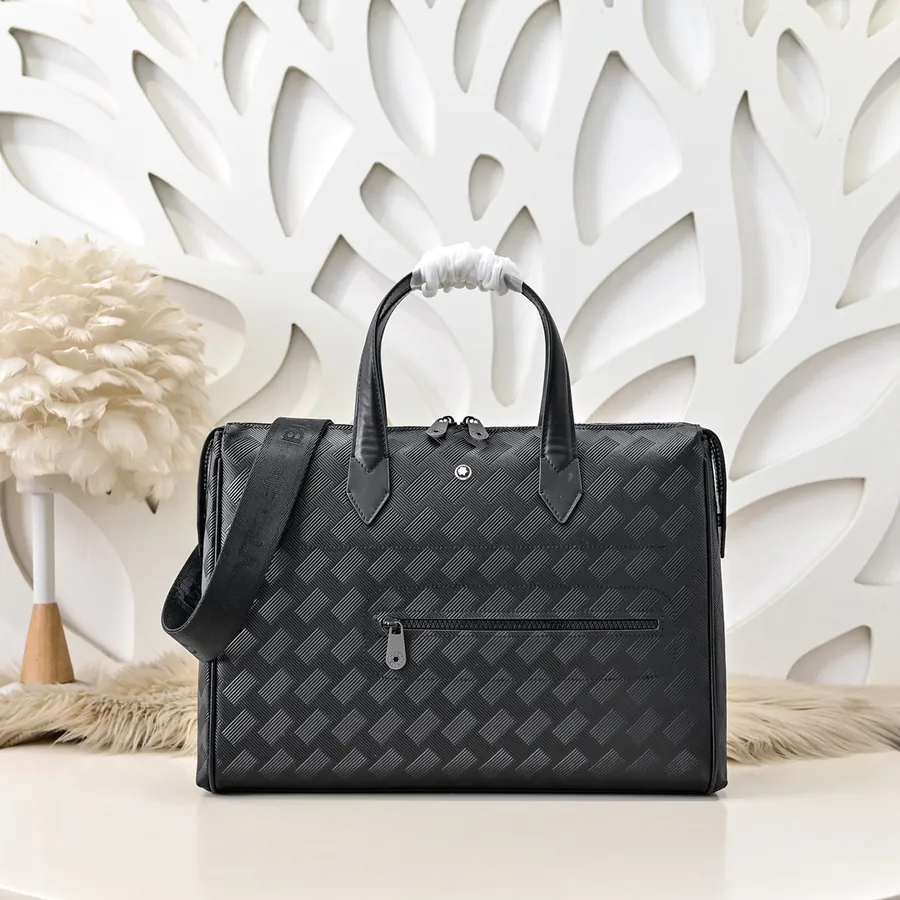 MONT BLANC Men's Briefcase Premium Leather, Elegant Design