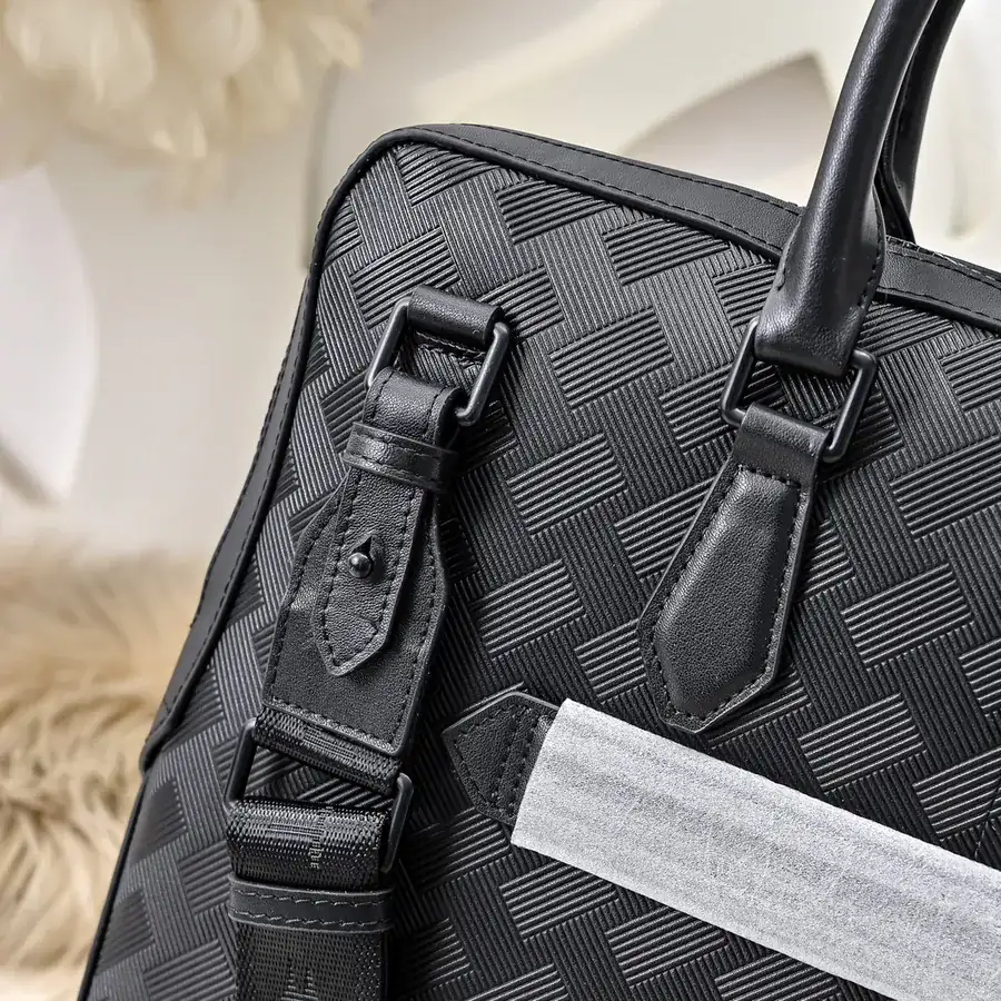 MONT BLANC Men's Briefcase Premium Leather, Elegant Design