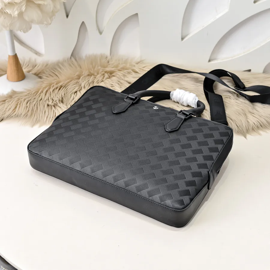 MONT BLANC Men's Briefcase Premium Leather, Elegant Design