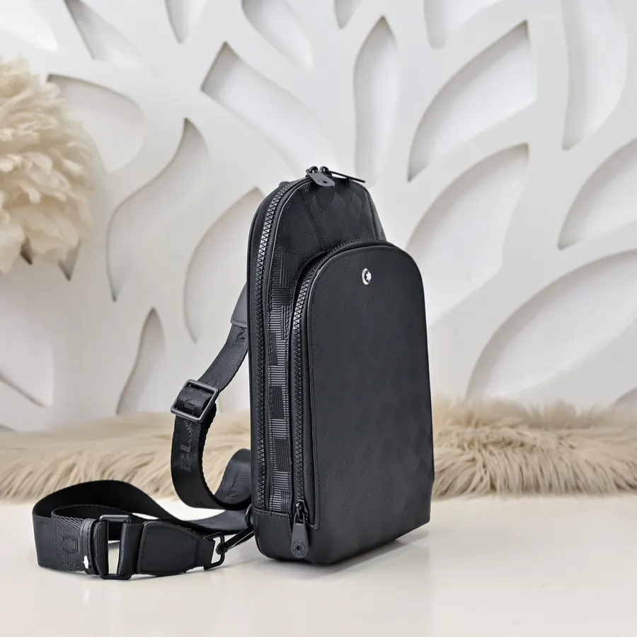 MONT BLANC Men's Chest Bag Premium Leather, Elegant Design