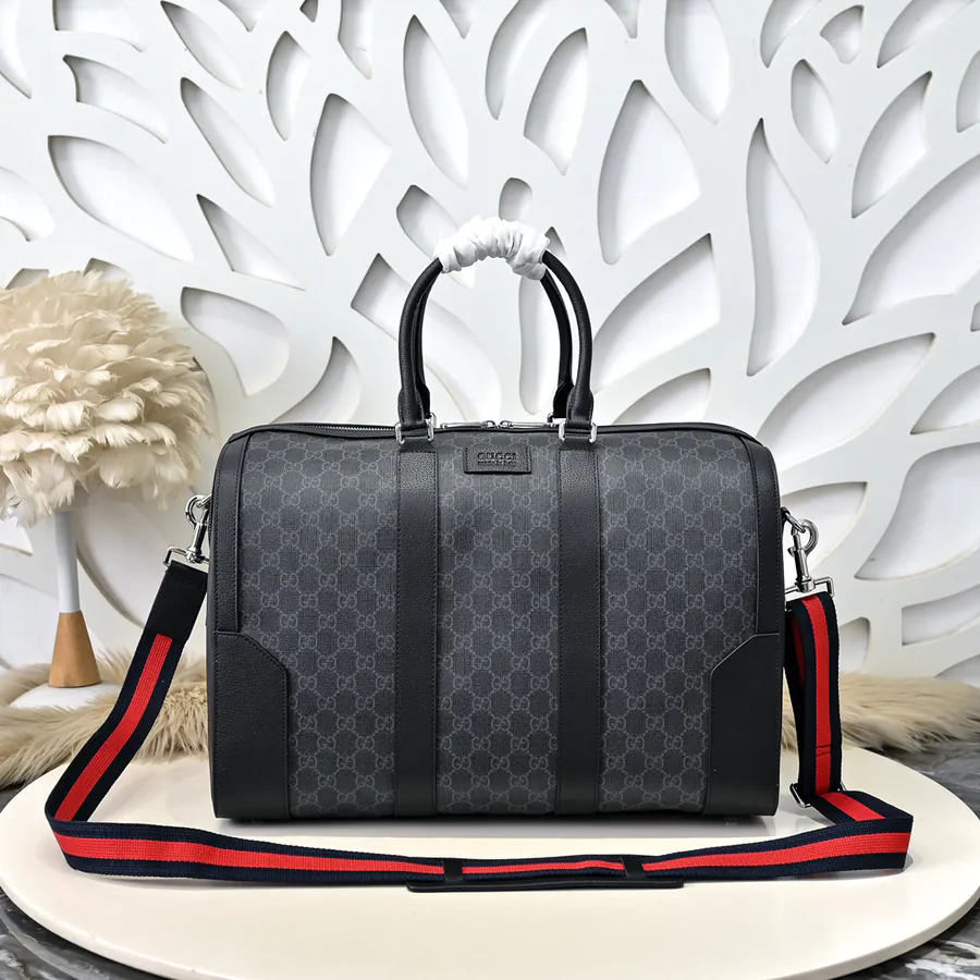 Gucci Men's Travel Tote Premium Leather, Elegant Hardware