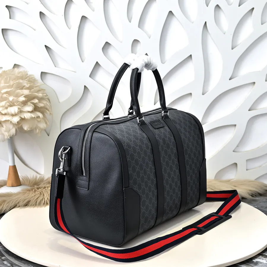 Gucci Men's Travel Tote Premium Leather, Elegant Hardware