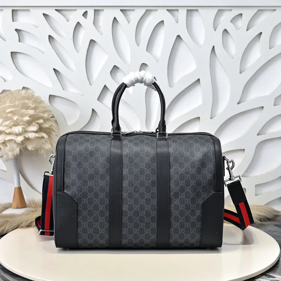 Gucci Men's Travel Tote Premium Leather, Elegant Hardware