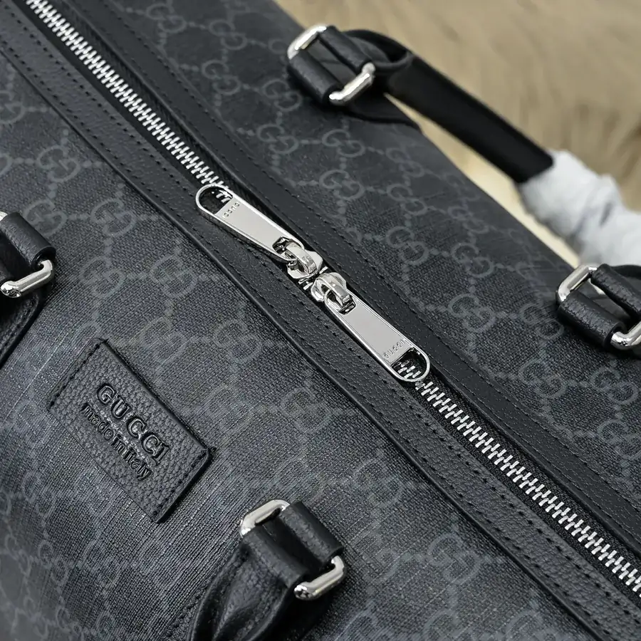 Gucci Men's Travel Tote Premium Leather, Elegant Hardware
