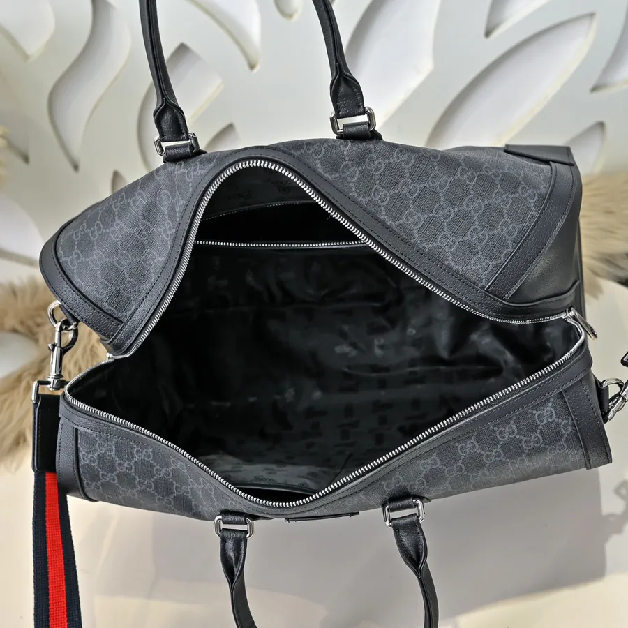 Gucci Men's Travel Tote Premium Leather, Elegant Hardware