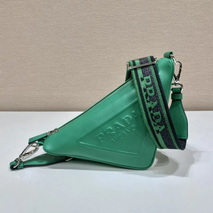 P Triangle Bag with Embroidered Strap