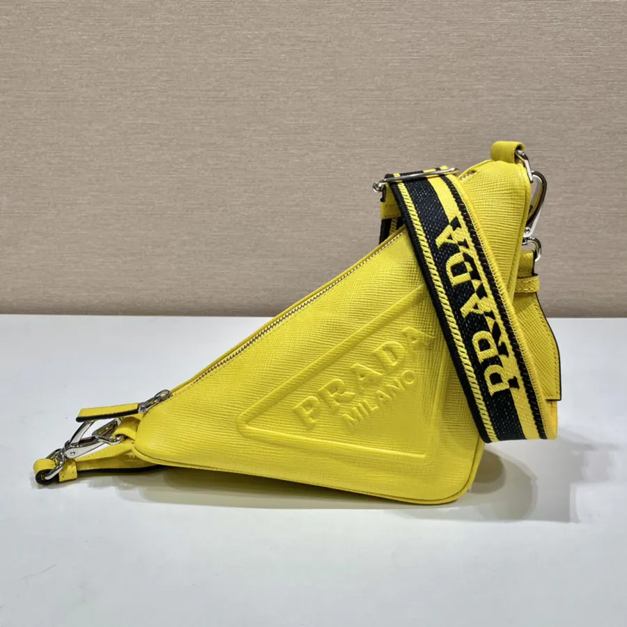 P Triangle Bag with Embroidered Strap