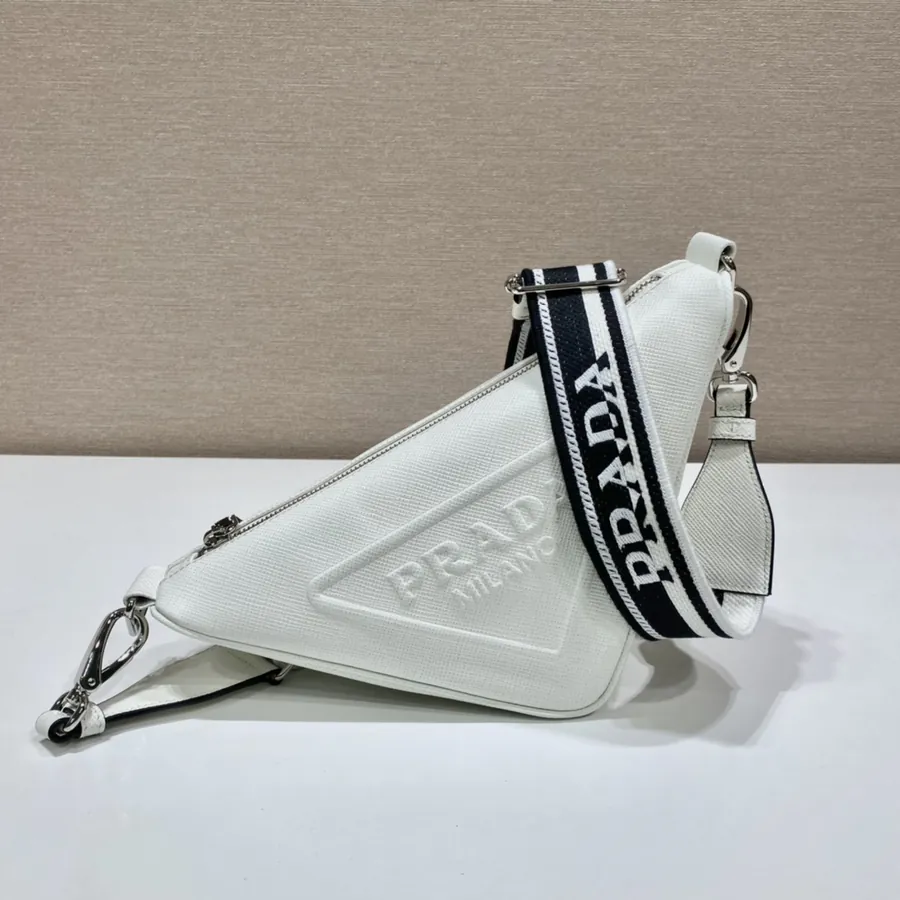 P Triangle Bag with Embroidered Straps