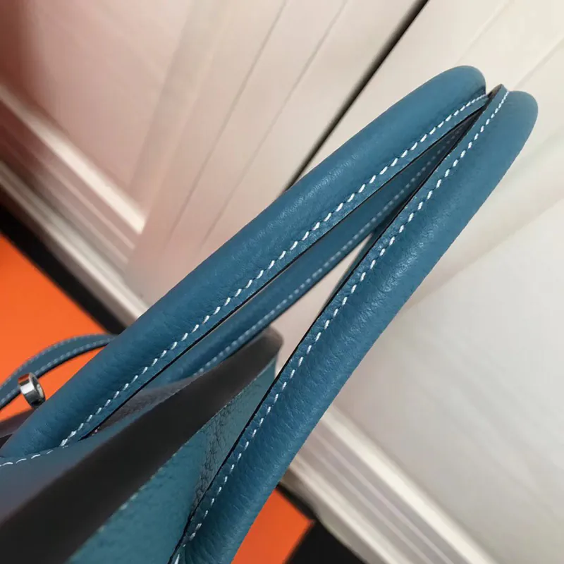Hermes Birkin Silver Clasp Bucket Bag in Grained Calfskin