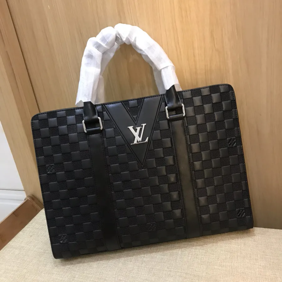 V Home Men's Briefcase Premium Leather Trim and Spacious Interior