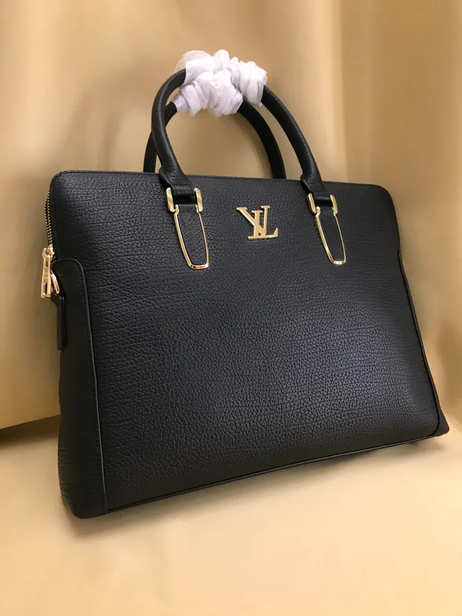 V Family New Mens Tote & Crossbody Briefcase in Black