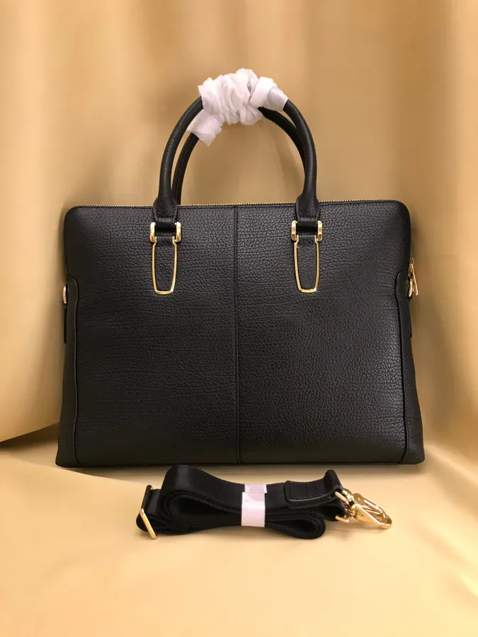 V Family New Mens Tote & Crossbody Briefcase in Black