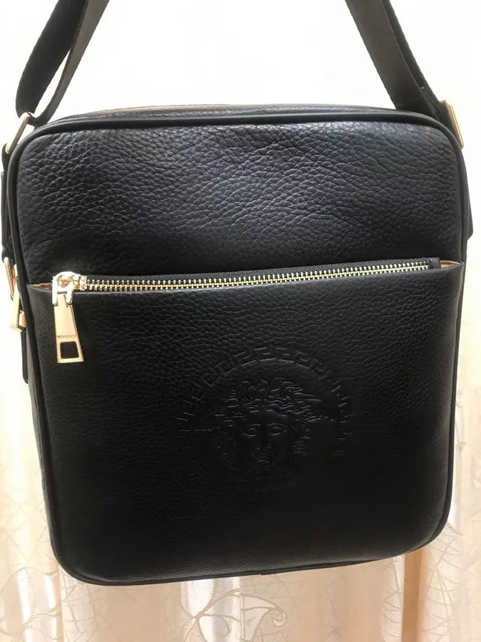 FANJIA 2022 New Crossbody Bag Grained Calfskin, Zippered Front and Back, Black