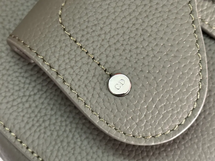 Christian Dio Mini Oblique Bag in Green Grained Calfskin