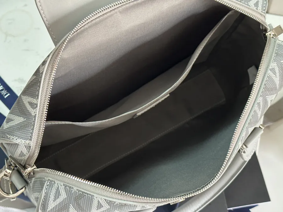 Lingot Series Briefcase with Grained Calfskin and Metal Accents