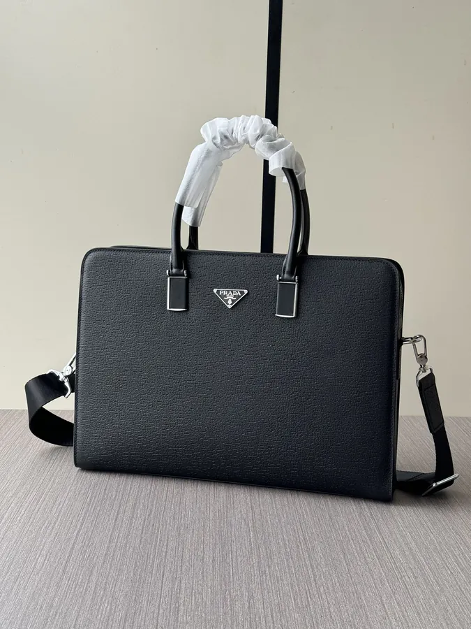 Prada Password Lock Briefcase Premium Leather, 2024 New Arrival