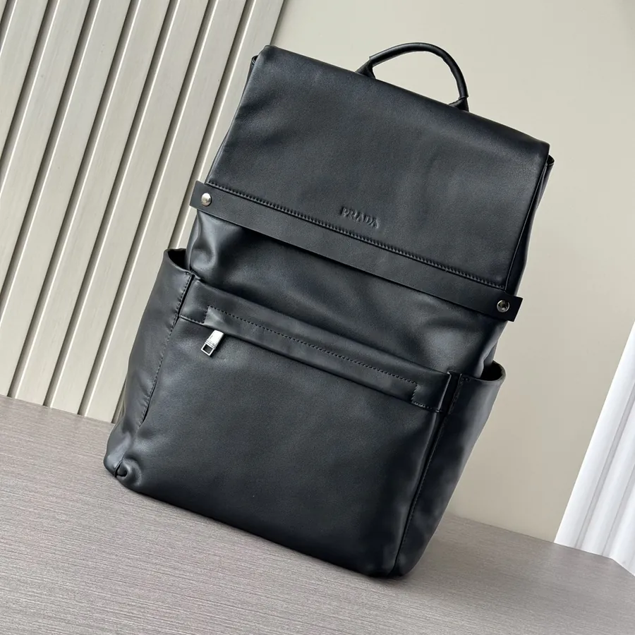 Prada Premium Flip Top Backpack 7079 Size, Black