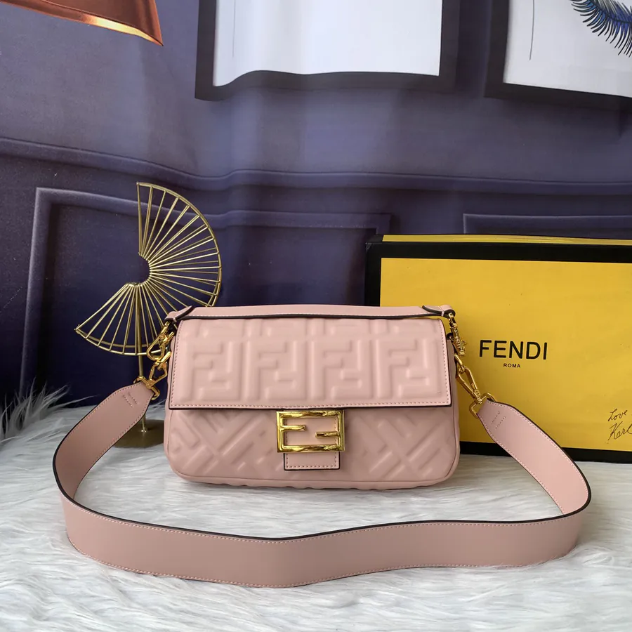 Fendi F8BR600 Pink, Full Sheepskin High Quality Flip Top Crossbody Tote