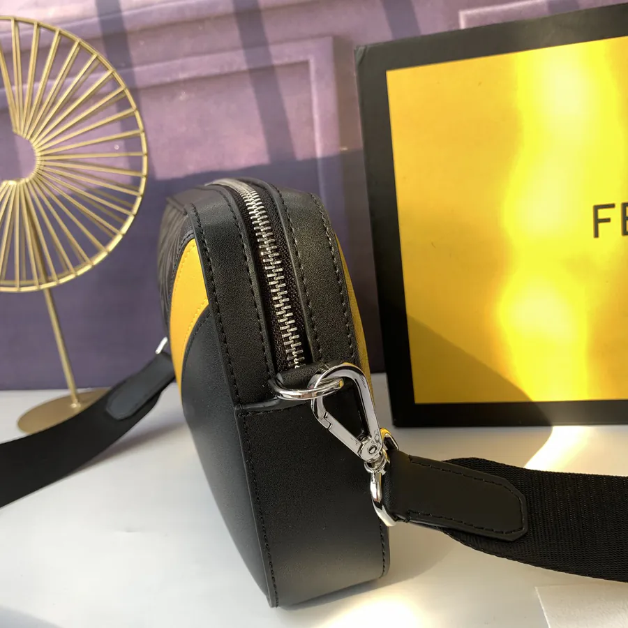 F7M0286 Black and Gold Compact Crossbody Bag