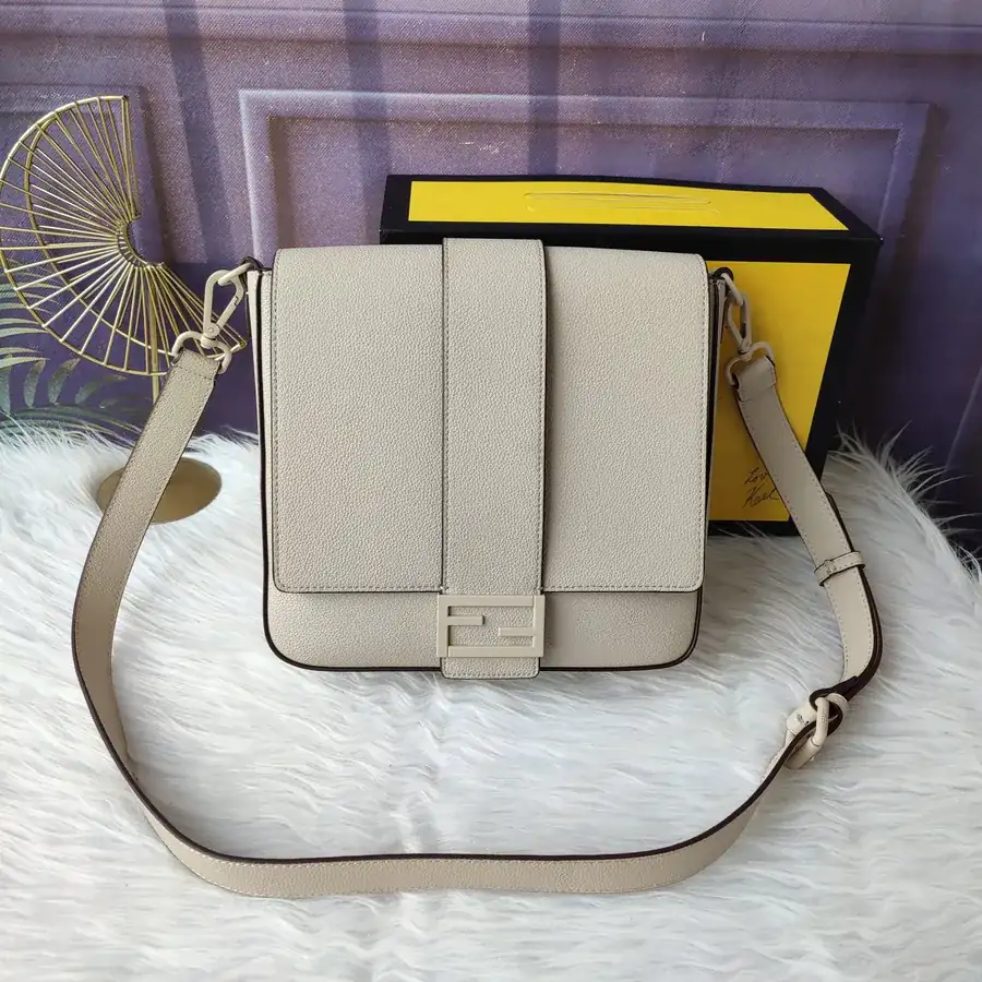 Baguette Midsize Briefcase in Ivory Grained Calfskin