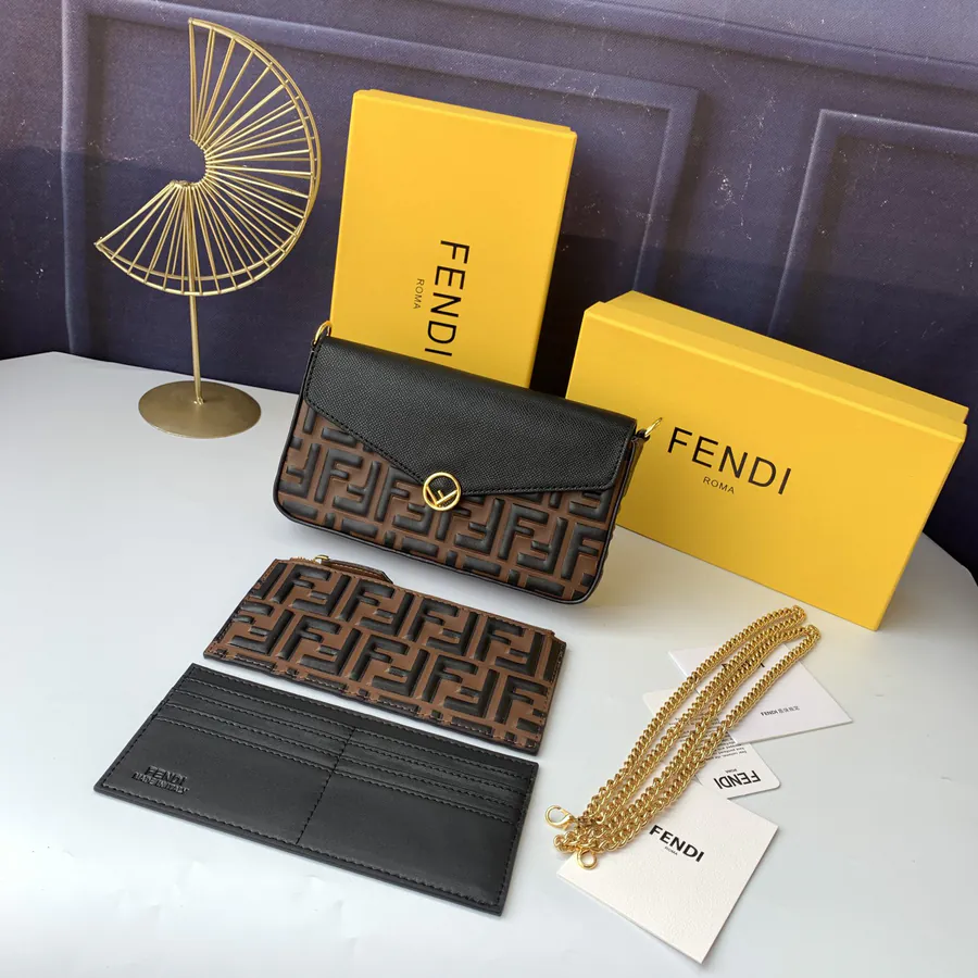 Fendi Black Mini Tote with Geometric Flip Cover
