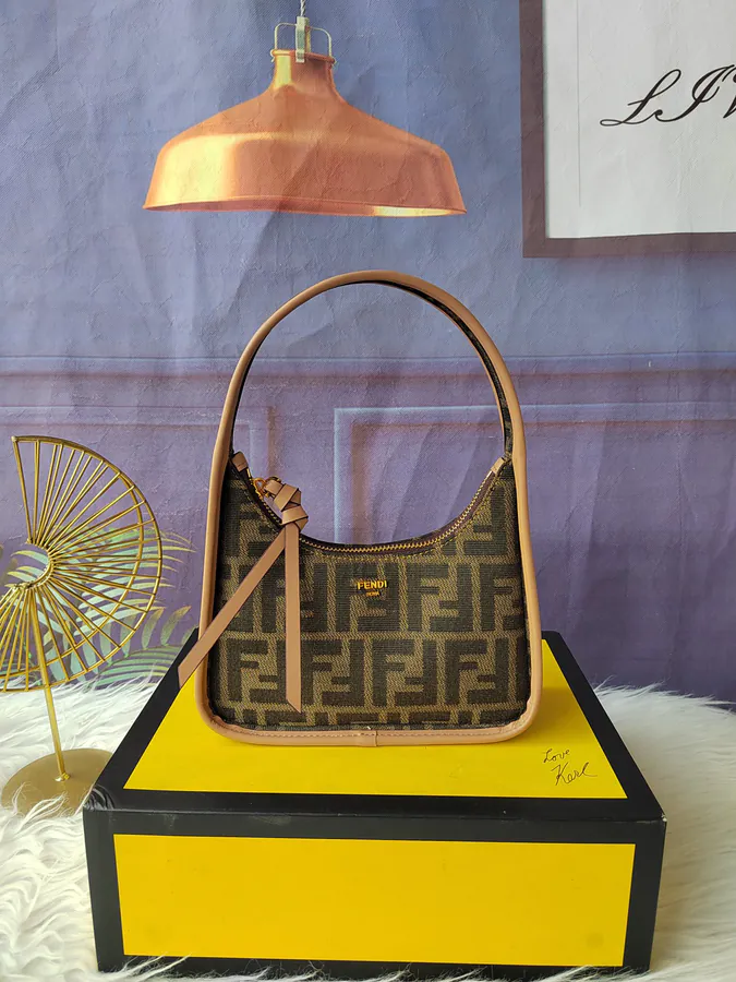 Fendi Mini Crescent Bag with Zip Closure