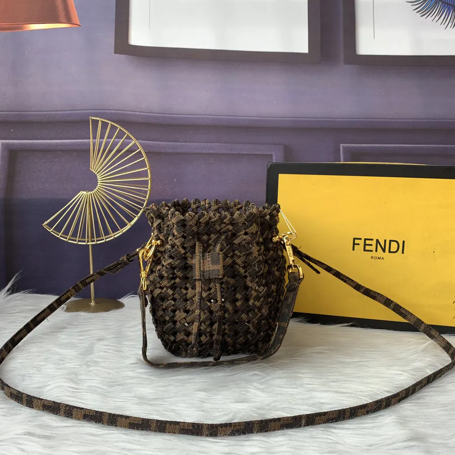 Mon Tresor Small Bucket Bag with Tassel and Fendi Metal Logo