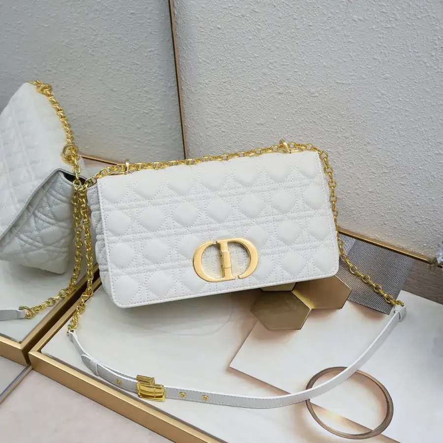 Dior Large 28CM Bucket Bag with Chain Strap and Silver Hardware