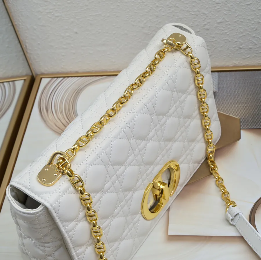 Dior Large 28CM Bucket Bag with Chain Strap and Silver Hardware