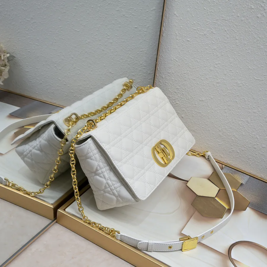 Dior Large 28CM Bucket Bag with Chain Strap and Silver Hardware