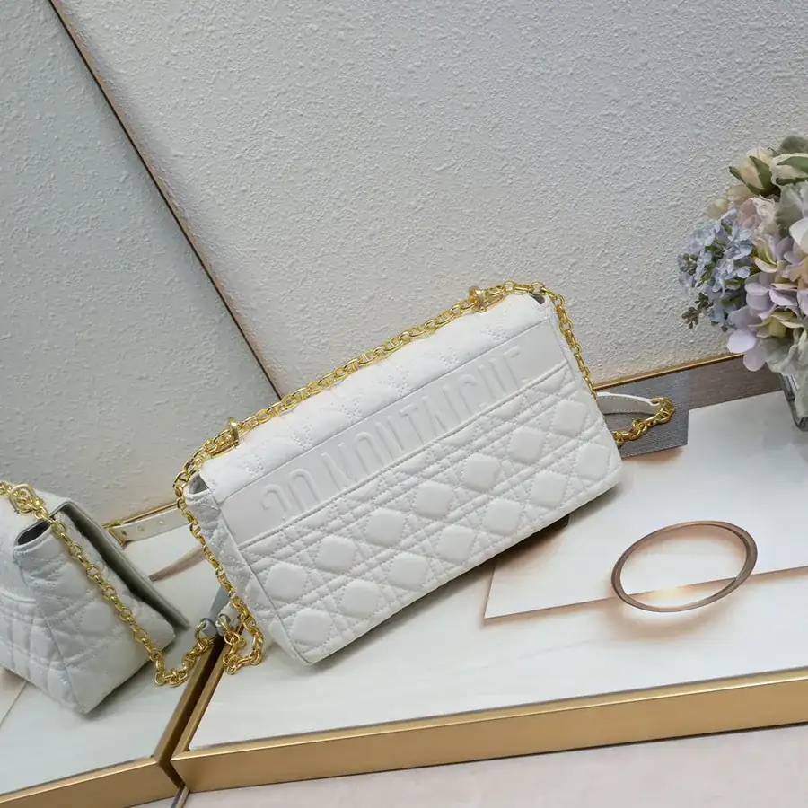 Dior Large 28CM Bucket Bag with Chain Strap and Silver Hardware