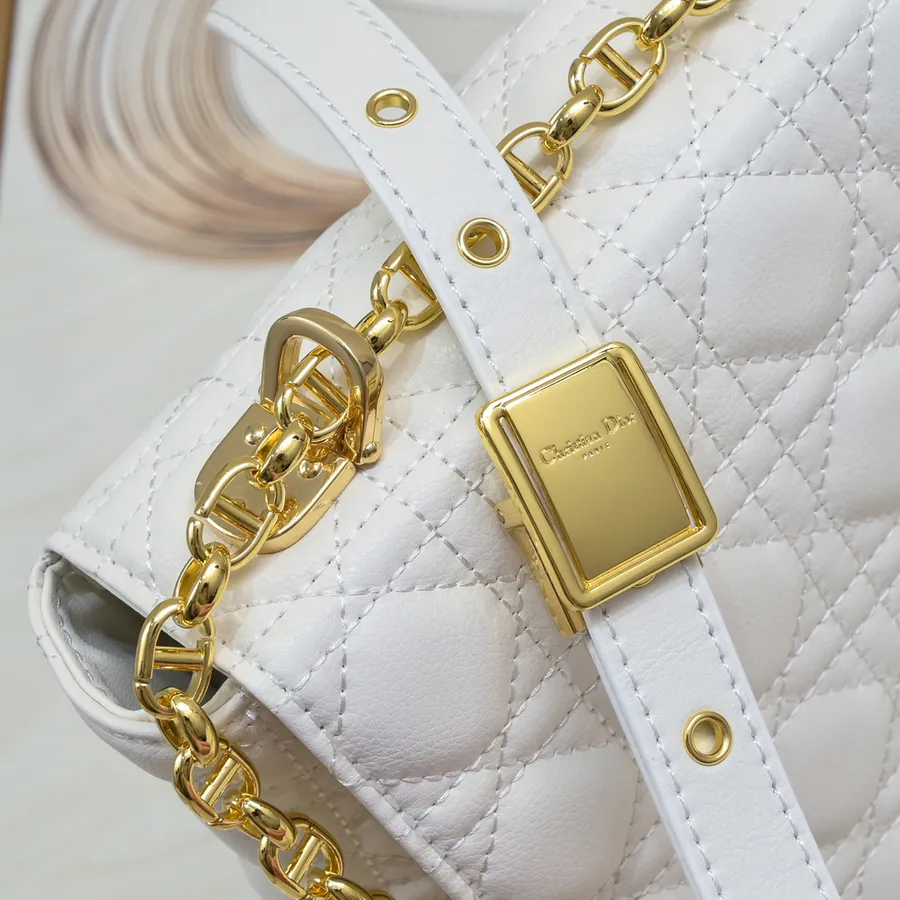 Dior Large 28CM Bucket Bag with Chain Strap and Silver Hardware