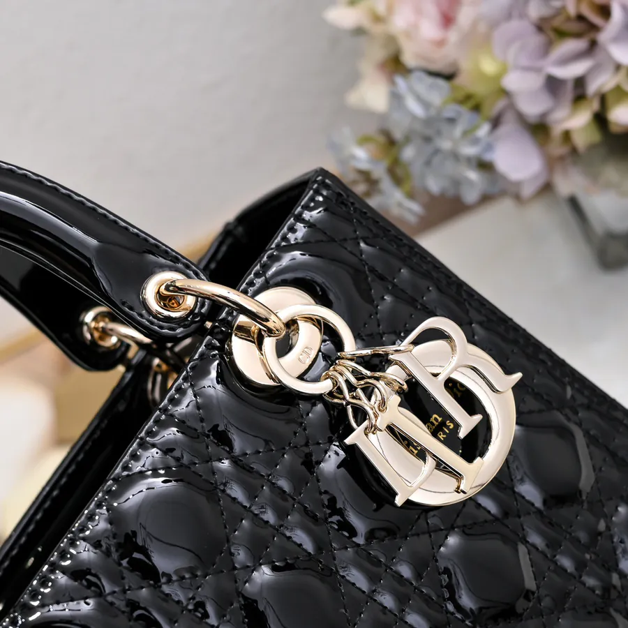 My Lady 200 Five Panel Lacquered Calfskin Bucket Bag