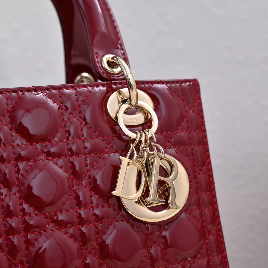 My Lady 200 Five Panel Lacquered Calfskin Crossbody Bag