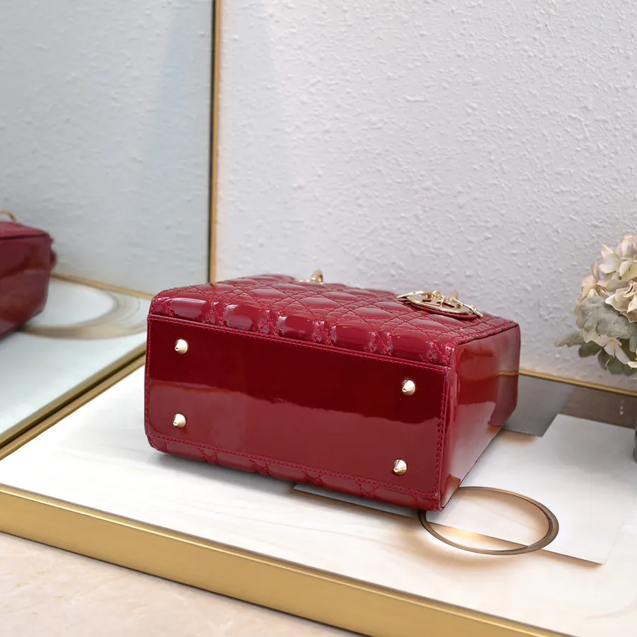 My Lady 200 Five Panel Lacquered Calfskin Crossbody Bag