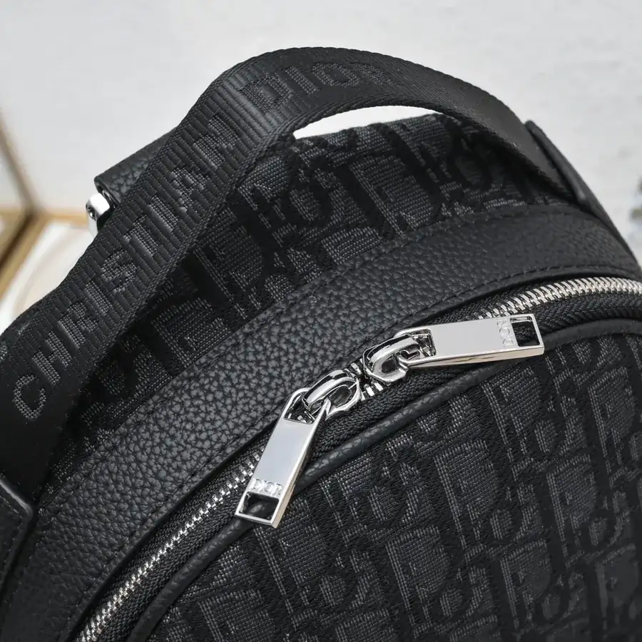 Rider Inspired Oblique Print Crossbody Bag Black