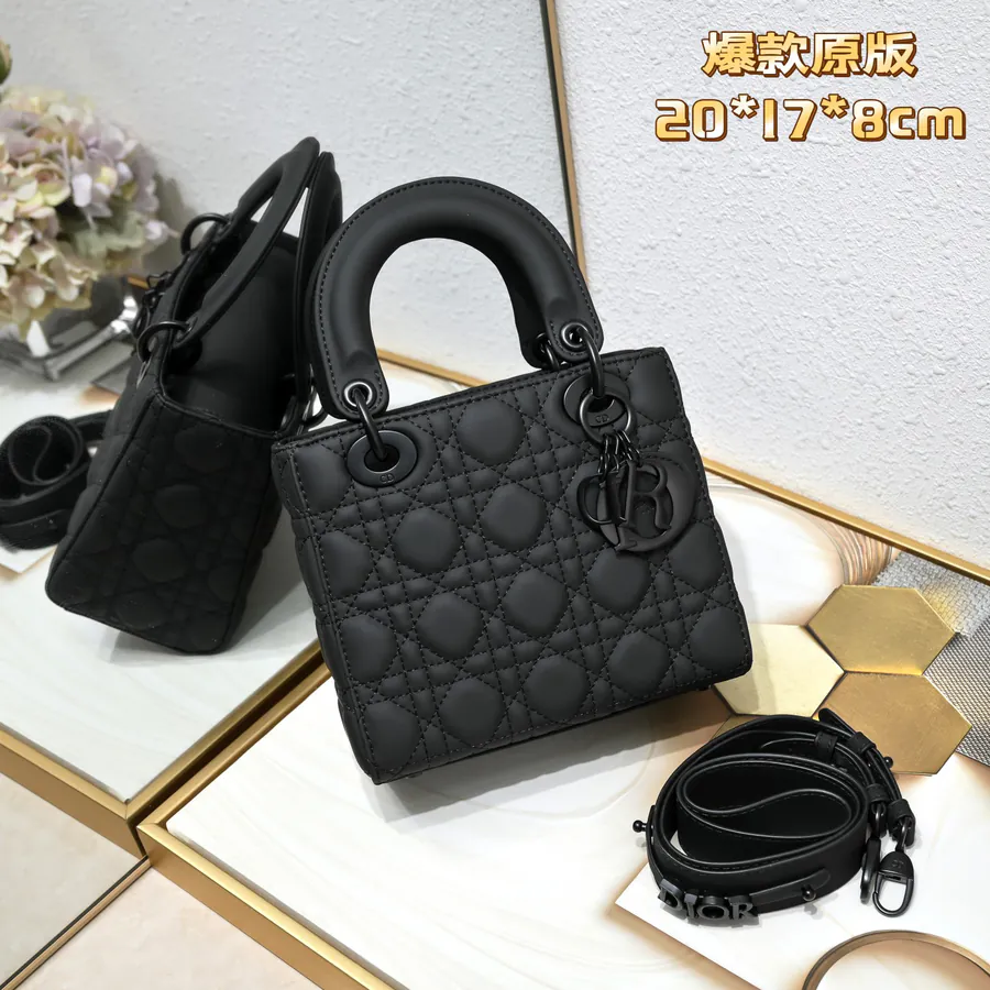 Di0r Ultra matte Black Bucket Bag