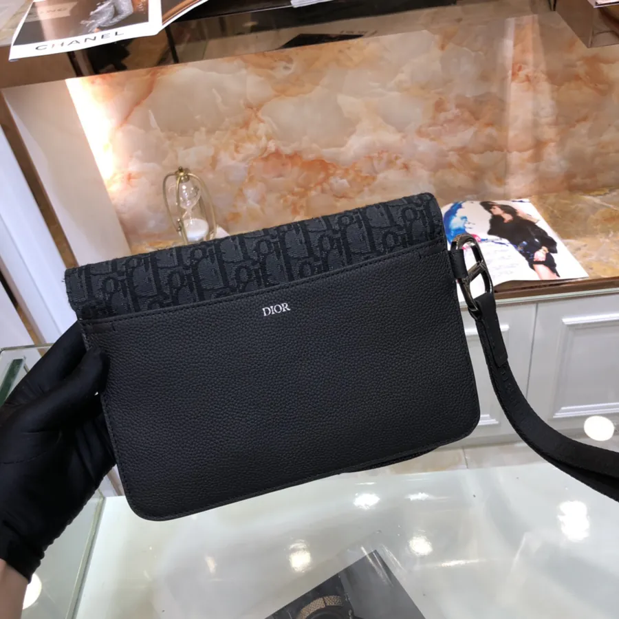 New Style Saddle Bag Grained Calfskin, Oblique Print, Versatile