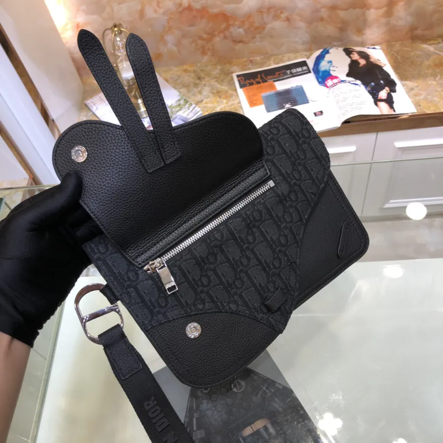 New Style Saddle Bag Grained Calfskin, Oblique Print, Versatile