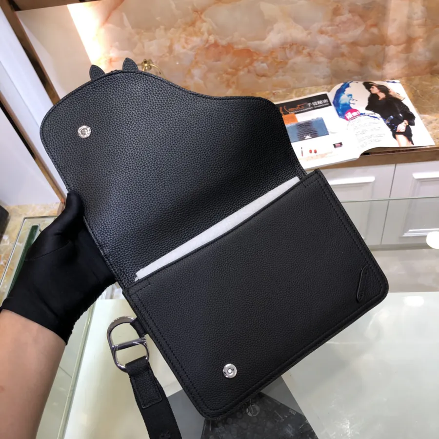 New Style Saddle Bag Grained Calfskin, Oblique Print, Versatile