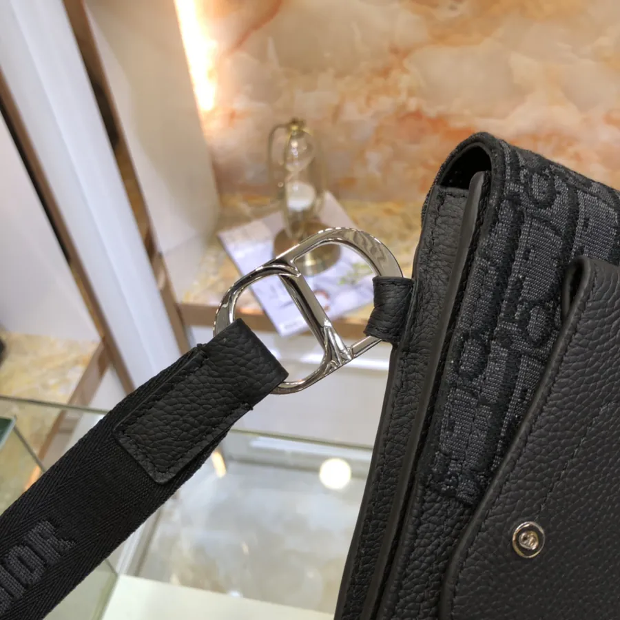 New Style Saddle Bag Grained Calfskin, Oblique Print, Versatile