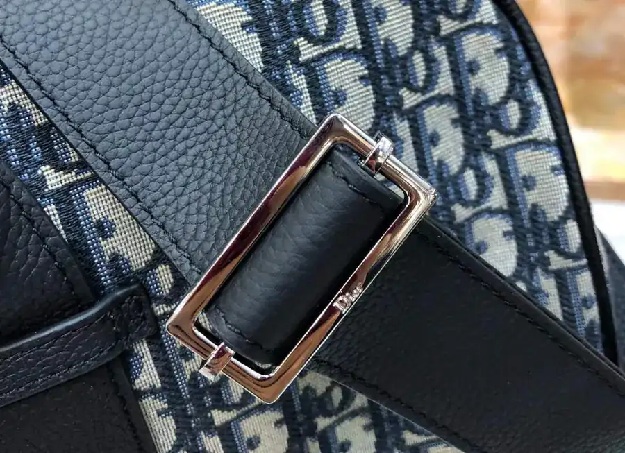 Dior Travel Bag Latest Design, Black Grained Calfskin, Oblique Pattern, Sleek and Stylish