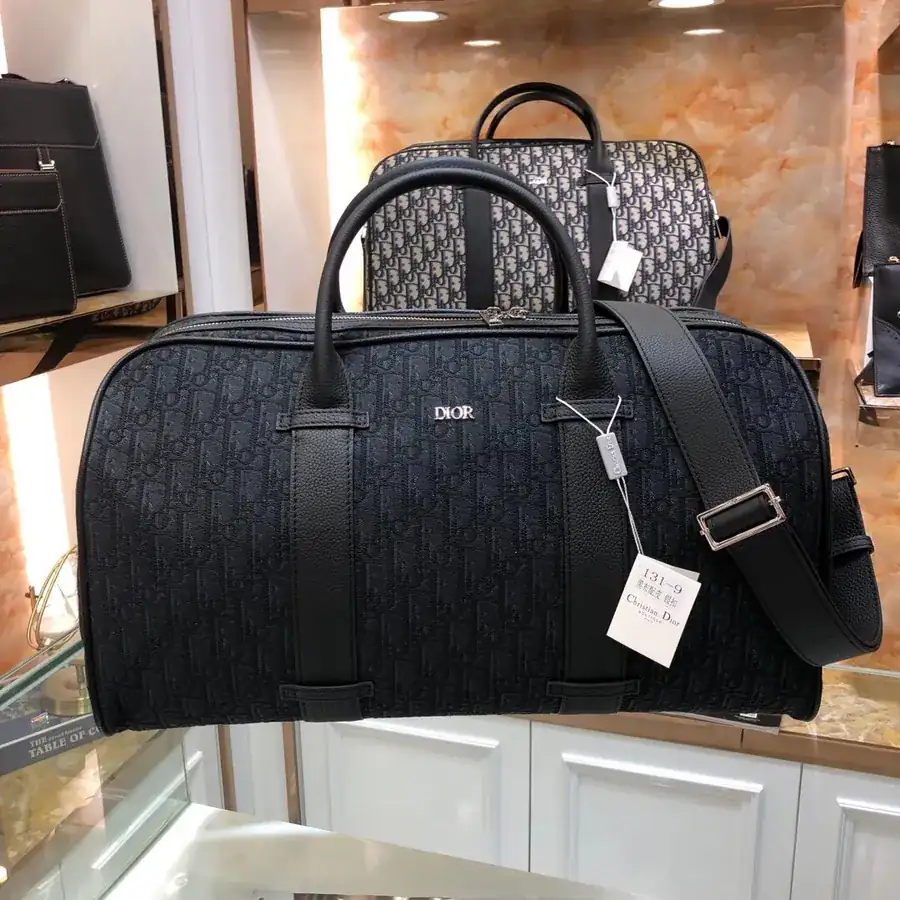 Dior Travel Bag Latest Design, Official Replica Quality, Black Grained Calfskin