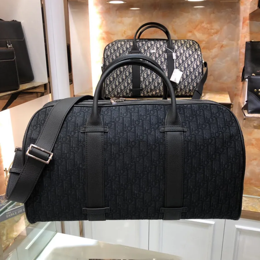 Dior Travel Bag Latest Design, Official Replica Quality, Black Grained Calfskin