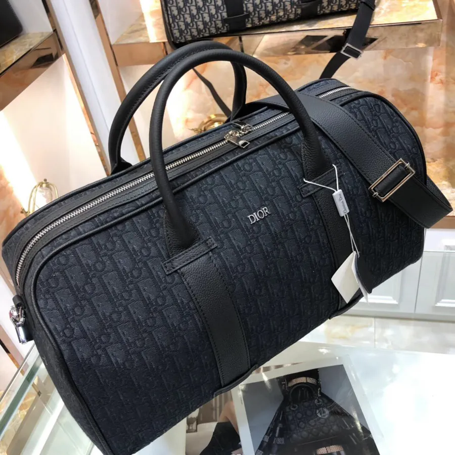 Dior Travel Bag Latest Design, Official Replica Quality, Black Grained Calfskin