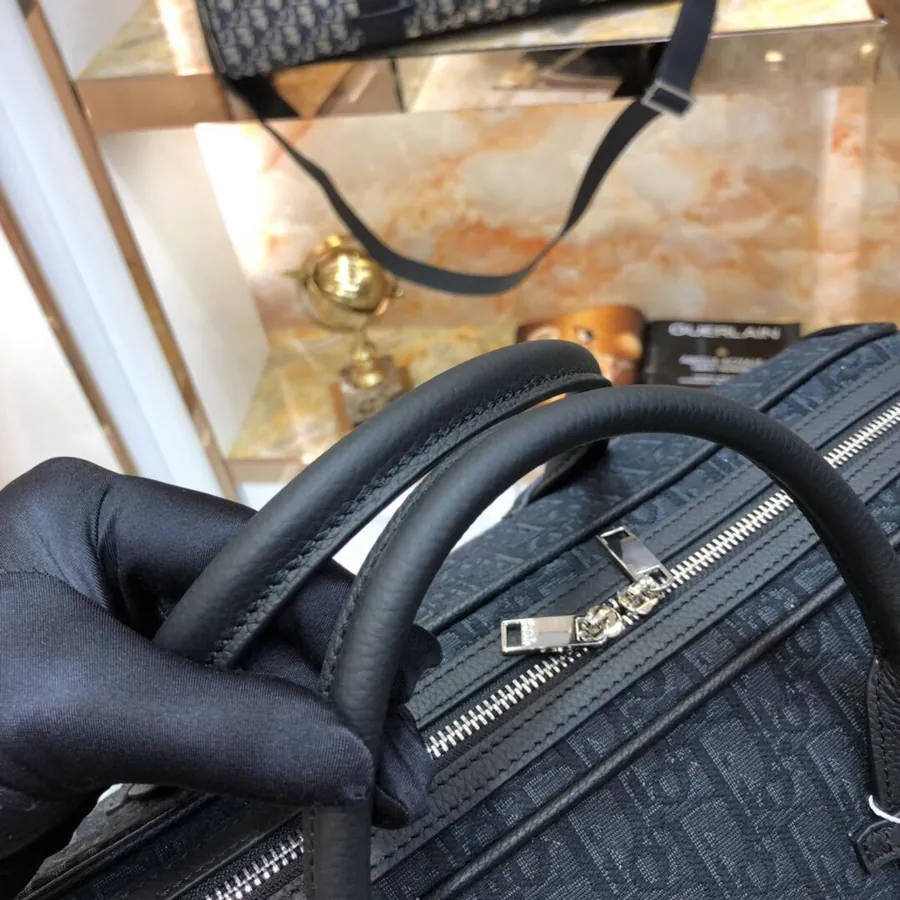 Dior Travel Bag Latest Design, Official Replica Quality, Black Grained Calfskin