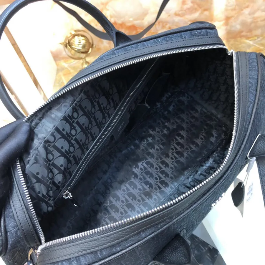Dior Travel Bag Latest Design, Official Replica Quality, Black Grained Calfskin