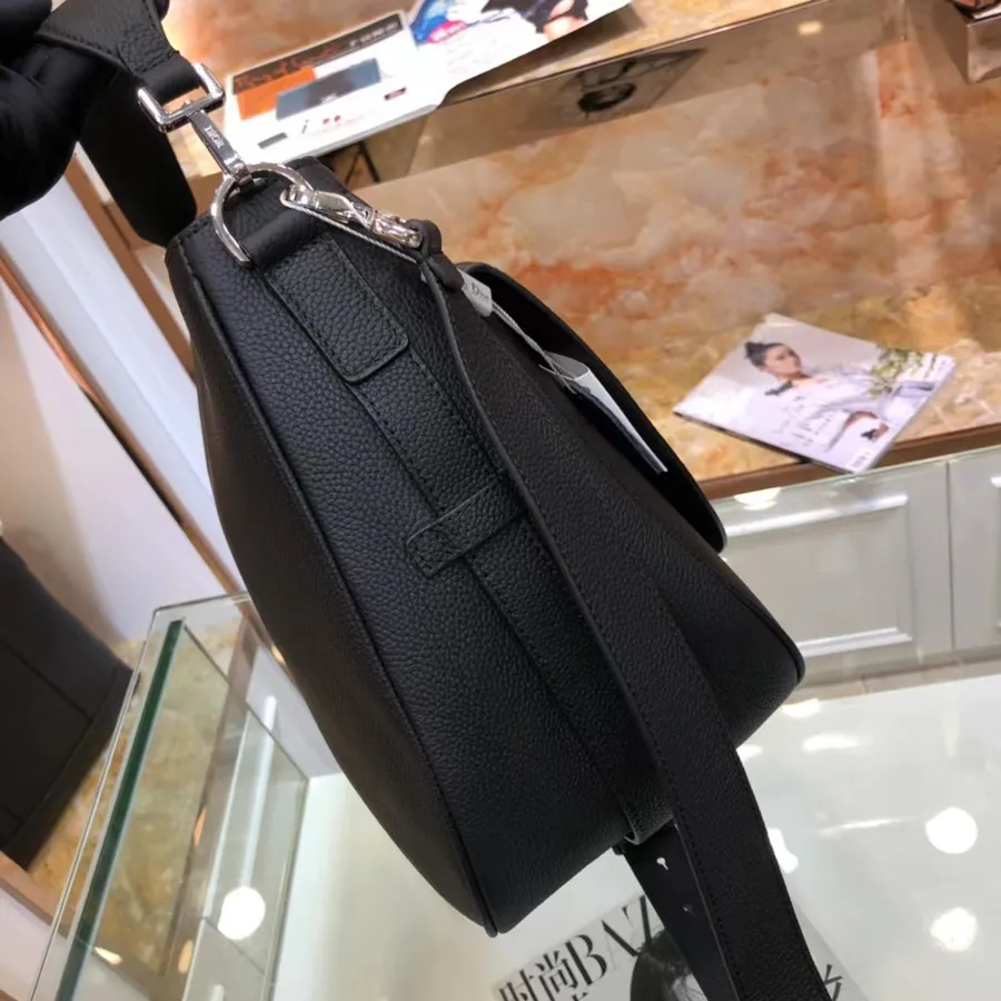 Dior New Saddle Crossbody Bag Premium Full Leather, Black Grained Calfskin
