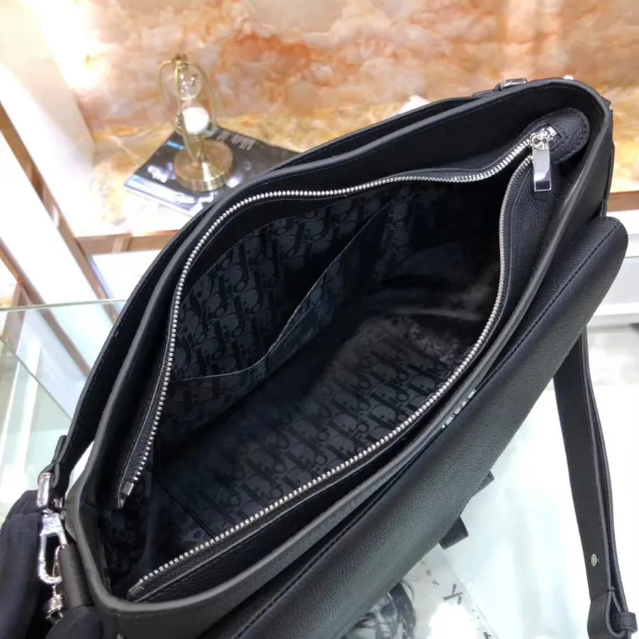 Dior New Saddle Crossbody Bag Premium Full Leather, Black Grained Calfskin