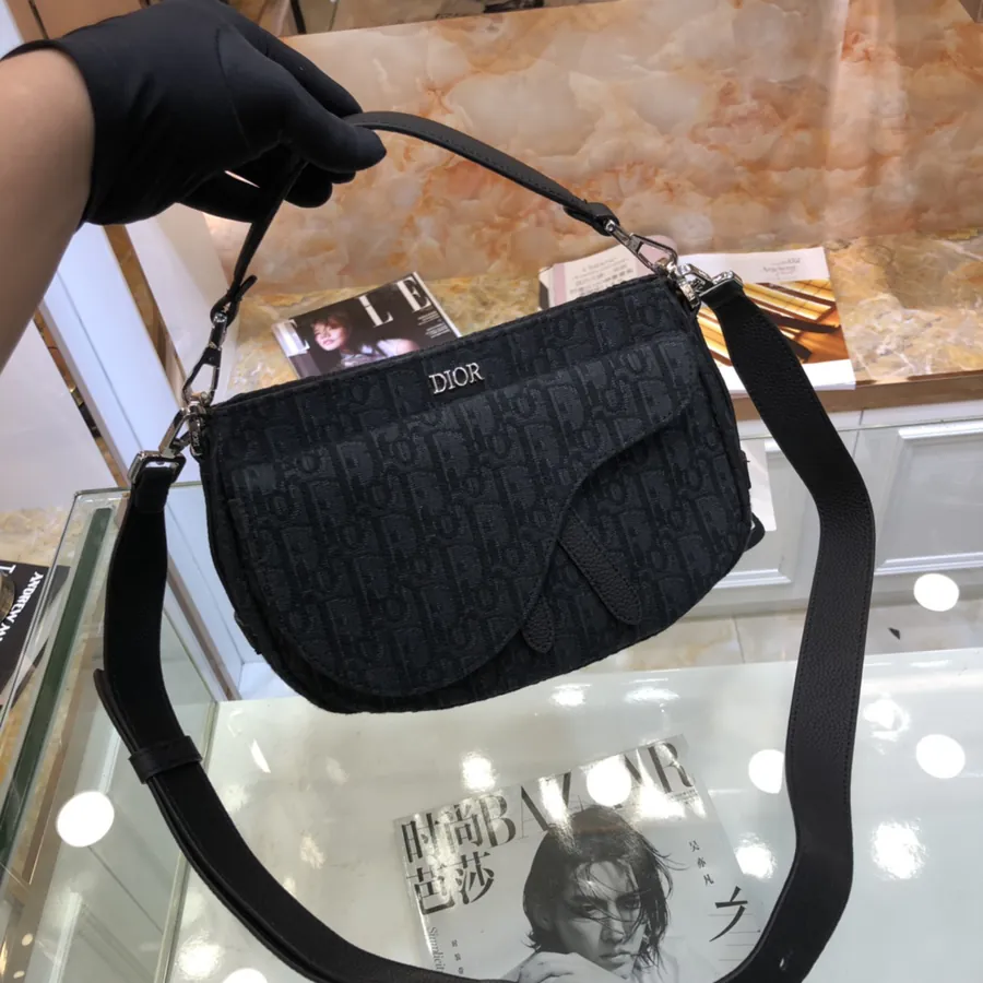 Dior New Mens Oblique Canvas Bucket Bag